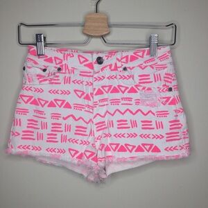 Dollhouse || Pink and White Jean Shorts